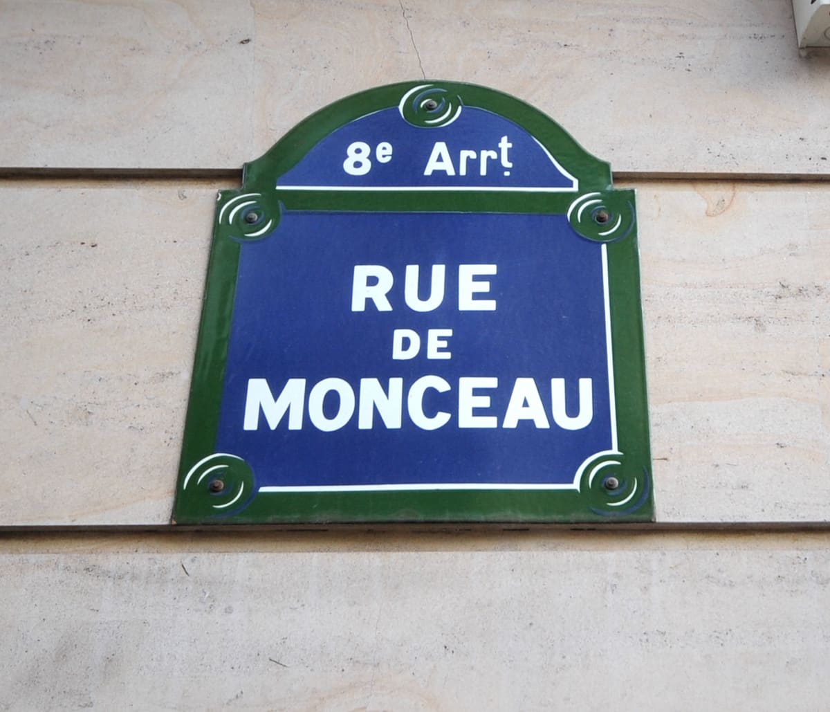 Plaque de la rue de Monceau, 8e arrondissement